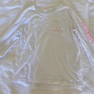 Vineyard Vines pink and green long sleeve tee